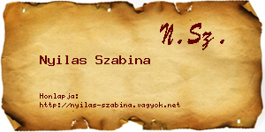 Nyilas Szabina névjegykártya
